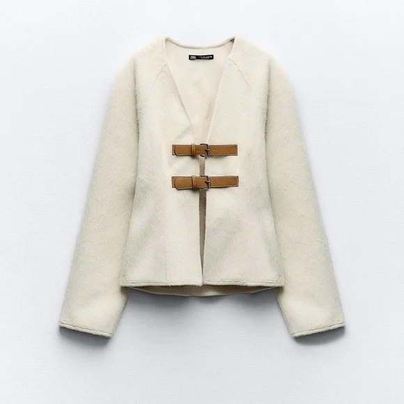 Zara belted soft cardigan Ecru NWT